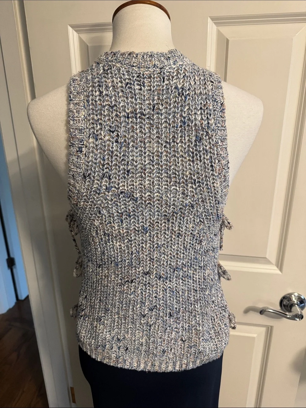 Splendid Knit Sleeveless Tank Top in Light Blue and Cream - NWOT